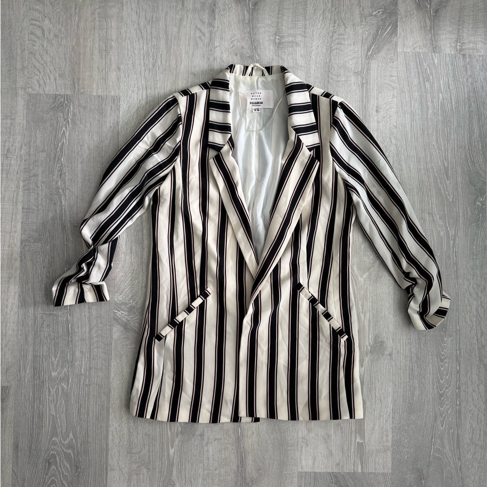Pull&Bear Striped Women's Blazer Jacket